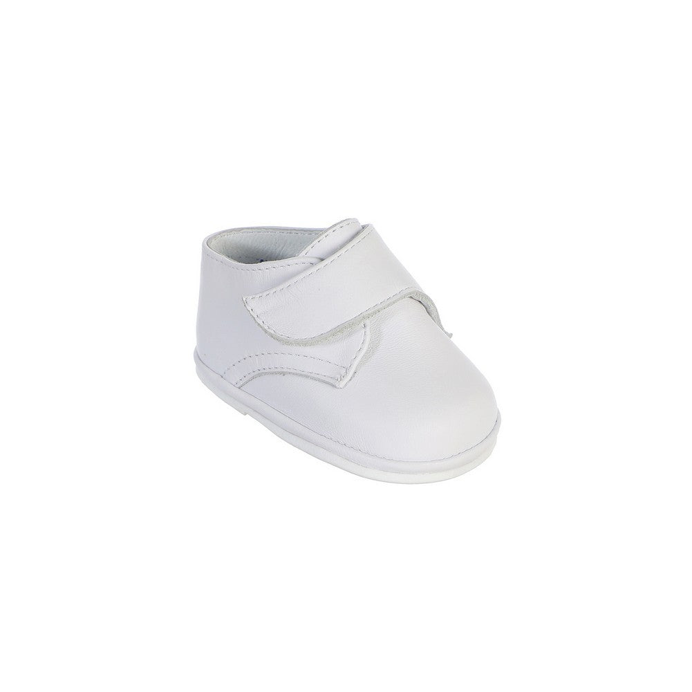 Weiße Jungen-Ledertaufschuhe mit Klettverschluss, Babygröße 1 bis Kleinkindgröße 5
