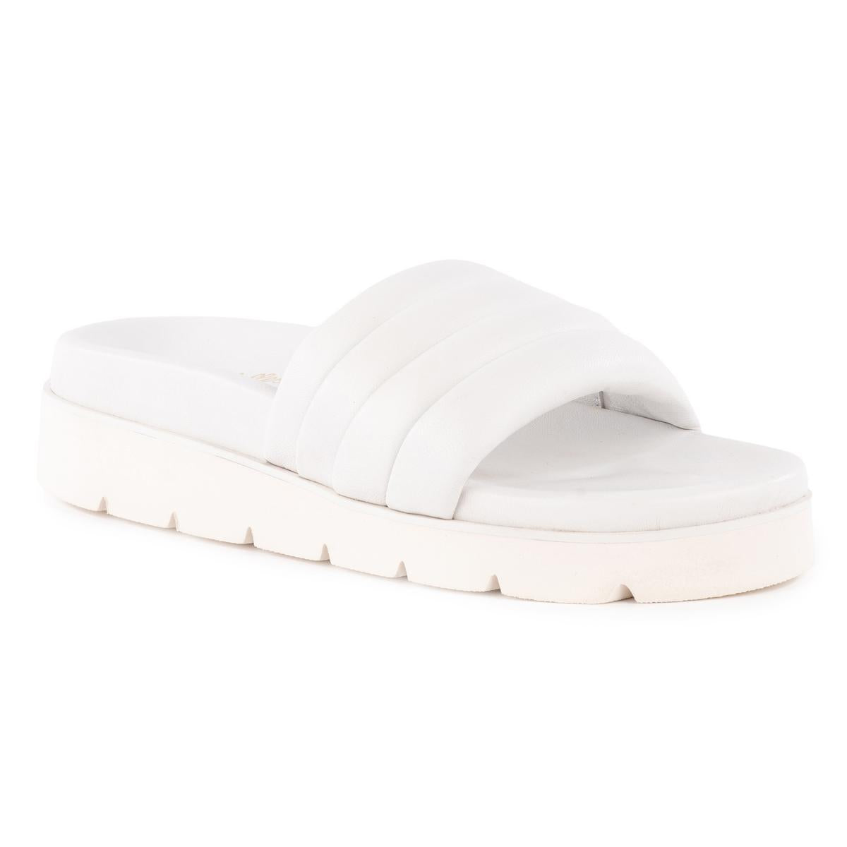 Vibe Sandalen – Plateau, Leder, zum Hineinschlüpfen, Karomuster