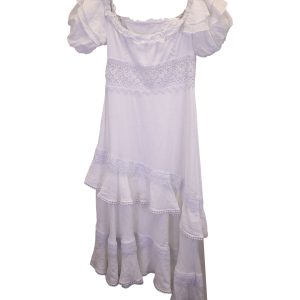 Charo Ruiz Carmen asymmetrisches schulterfreies Midikleid aus weißer Baumwolle
