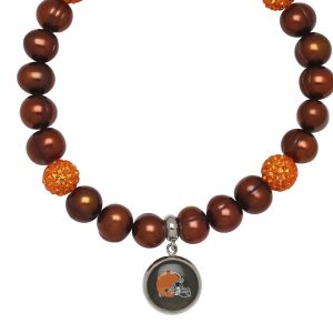 Cleveland Browns elastisches Perlen- und Kristallarmband – 7732438204476