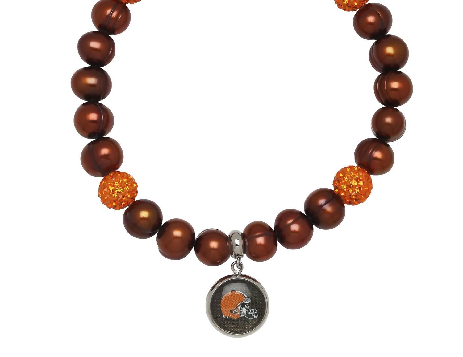 Cleveland Browns elastisches Perlen- und Kristallarmband – 7732438204476