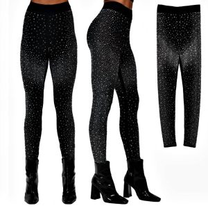 7733615460412 Leggings – vollflächiger Strassbesatz, Schwarz