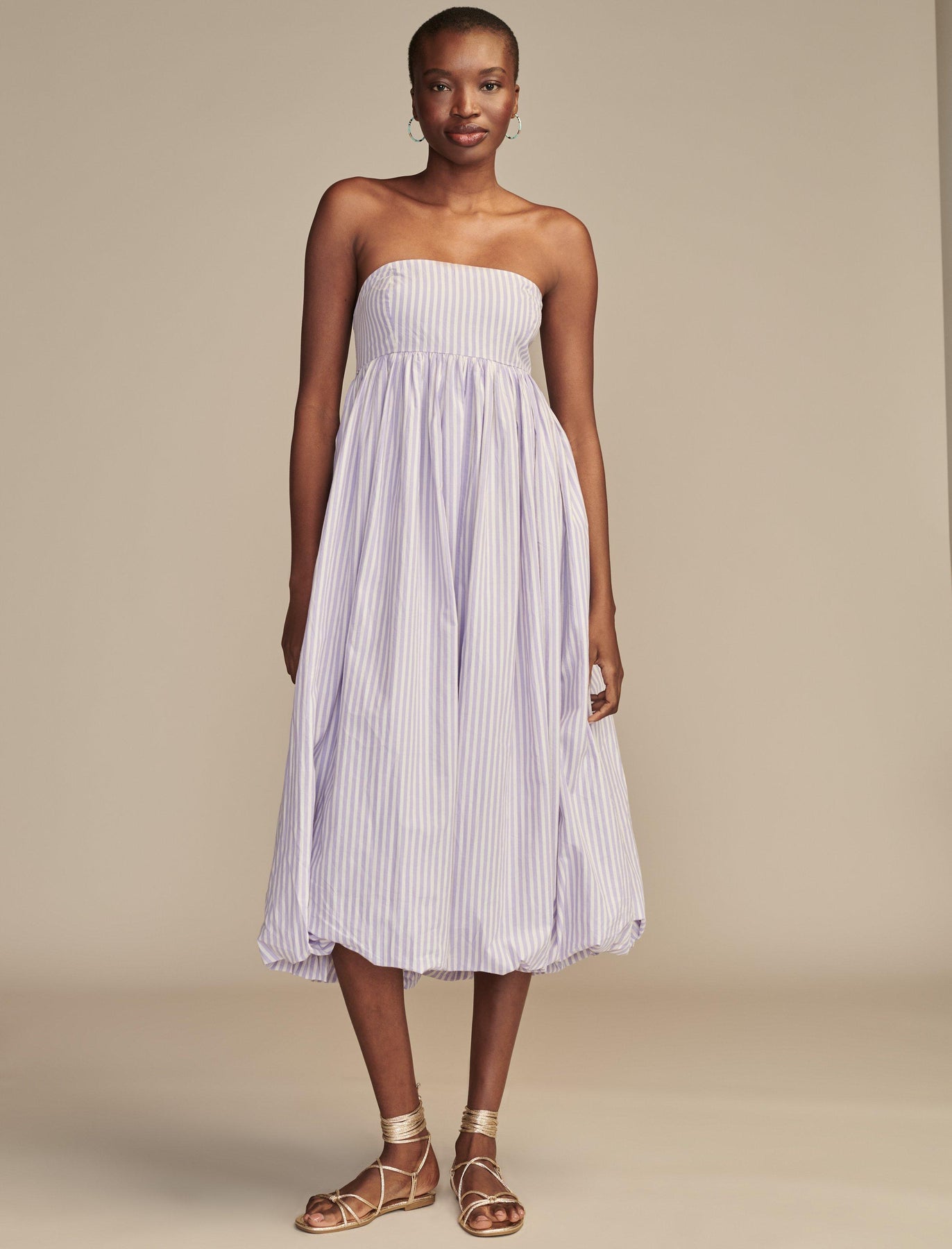 Lucky Brand 7733574303804 Maxikleid – Ballonsaum, Damen, Popeline