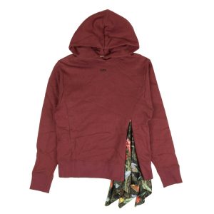 Bordeauxroter Foulard-Kapuzenpullover
