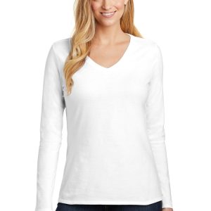 District Very Important Tee Damen-Langarmshirt mit V-Ausschnitt – DT6201