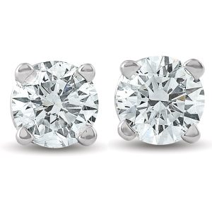 Klassische Ohrstecker mit runden Diamanten im Brillantschliff, 1/2 ct, 14 K Gold