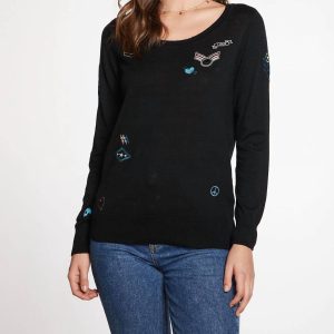 Love Pullover in Schwarz