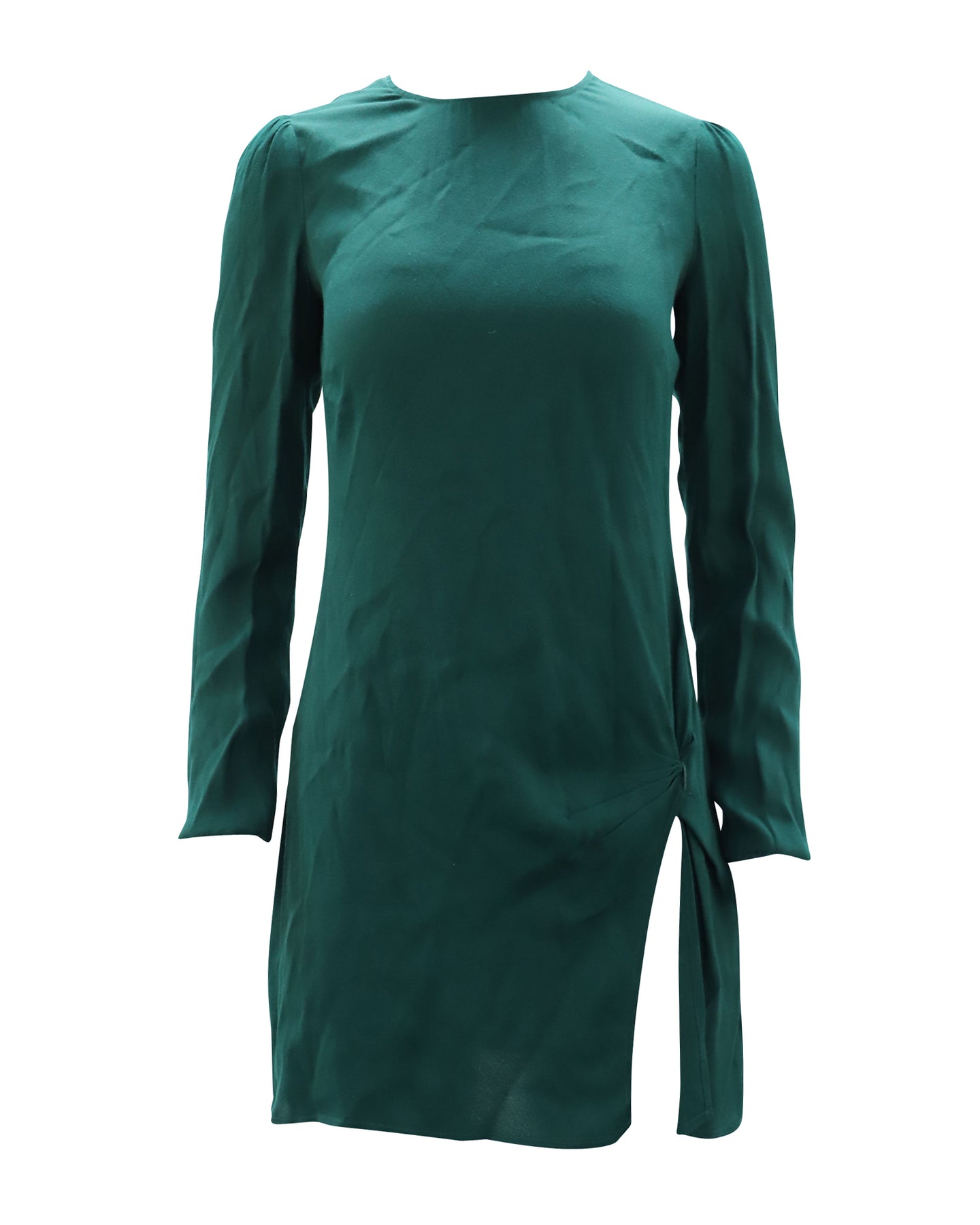 Reformation Rundhalsausschnitt Minikleid – Viskose, Grün – 7748648992828