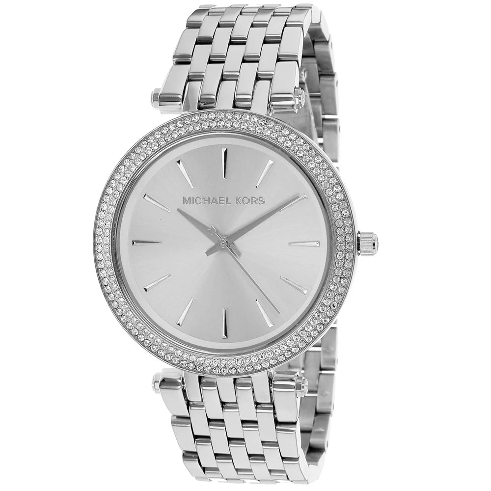Michael Kors Darci MK3190 33MM Armbanduhr – Damen, Silber, Quarzwerk