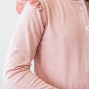 Vintage Strickjacke – Rüschen, Rosa