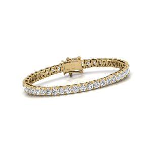 Diana M Lab 10 Carat TW Tennis 14K Armband – Gelbgold, Diamant