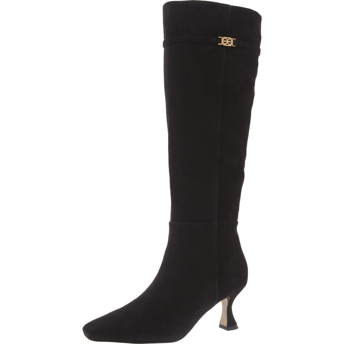 Lyla kniehohe Stiefel – Veloursleder, unifarben