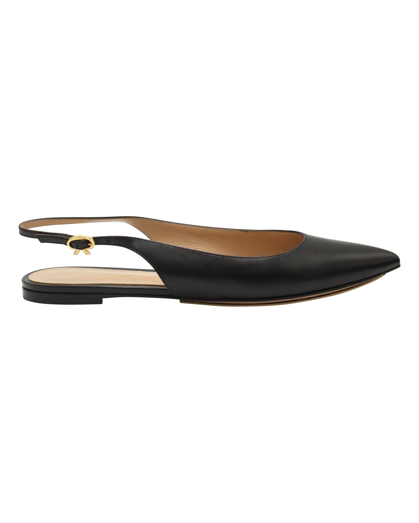 Gianvito Rossi flache Slingback-Schuhe aus schwarzem Leder
