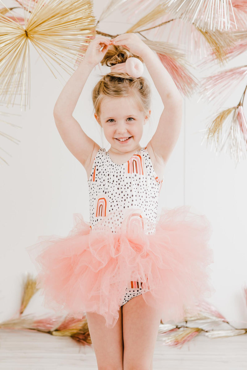 Rainbow Tank Ballettbody mit Tutu – Pfirsichfarben
