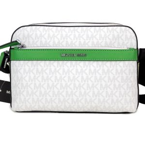 Michael Kors Cooper kleine Damen-Utility-Umhängetasche aus Signature-PVC – Bright Palm