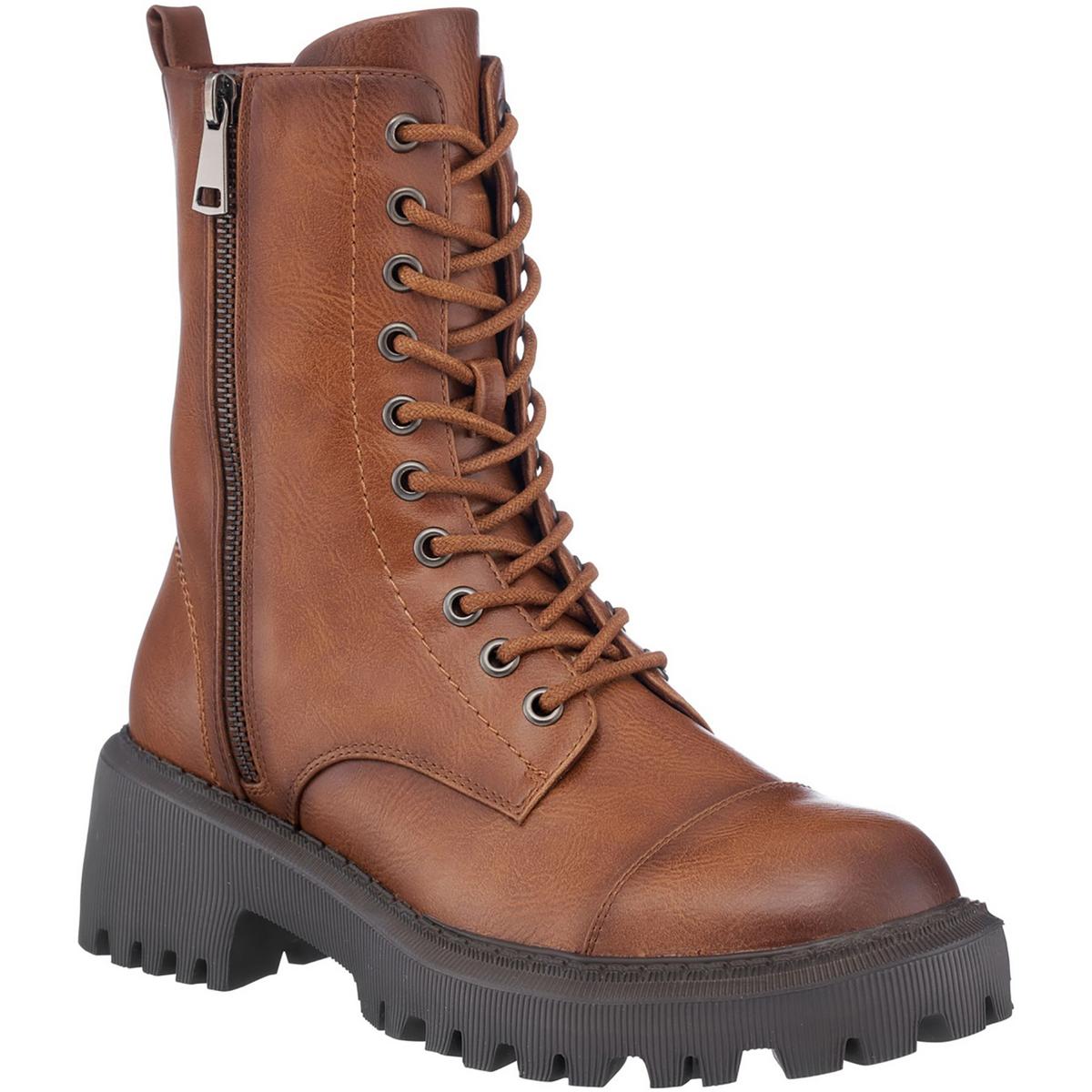Mckay Combat-Schnürstiefel aus Kunstleder zum Hineinschlüpfen