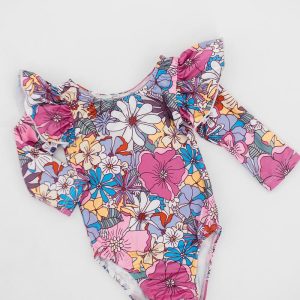 What's Up Buttercup Gymnastikbody – lange Flügelärmel, Mauve