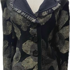 7223Oliv Jacke – Blumenmuster