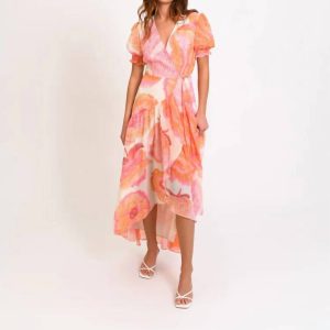 Biscayne Kleid in Coral Multi