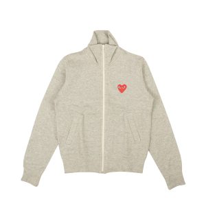 5 Hearts Sweatshirt – Baumwolle, Grau, Rot