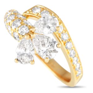 Cartier Bypass-Ring aus 18 K Gelbgold mit Diamanten, 1,50 ct – CA02-051424