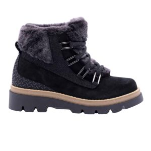Clara Stiefel – Lammfell, Damen, Schwarz