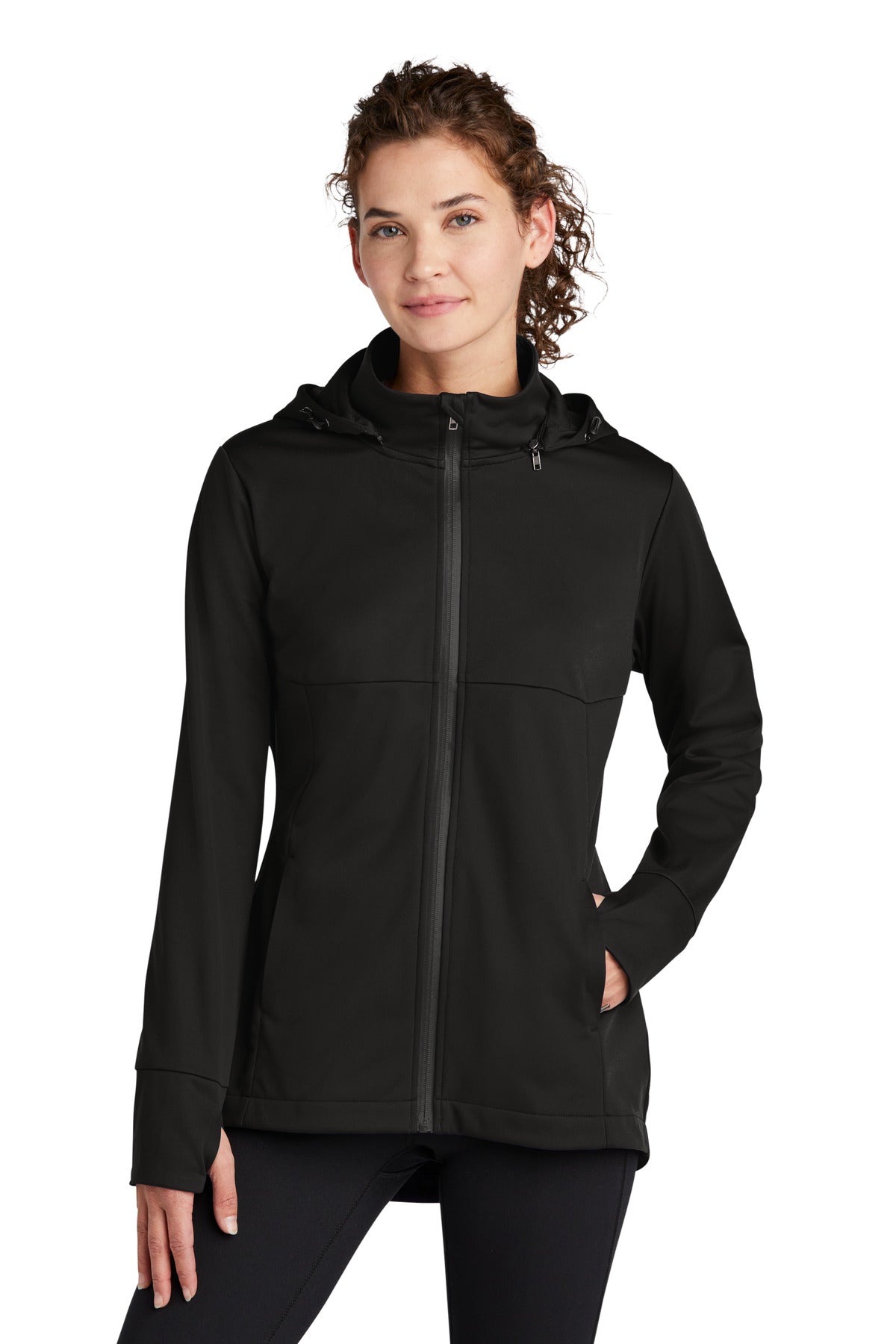 Sport-Tek Damen-Softshelljacke mit Kapuze – LST980