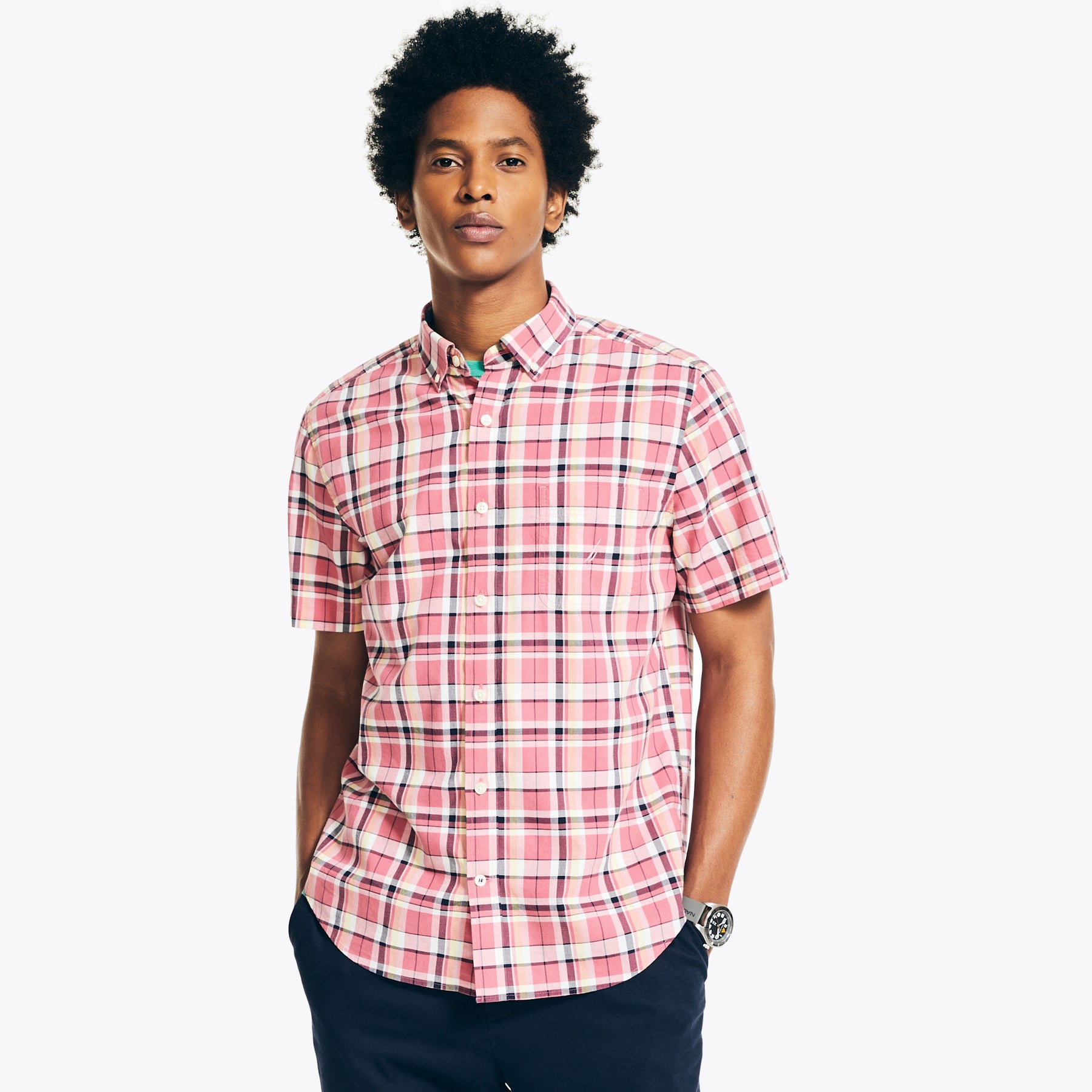 Nautica Sustainably Crafted Hemd – Kurzarm, Karomuster, Herren