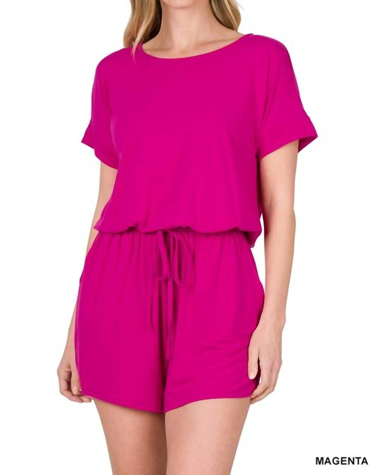 Real Cozy 7732492435516 kurzer Overall – Magenta