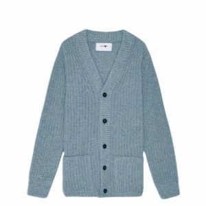 Benzon Herren-Strickjacke in Light Grey Multi