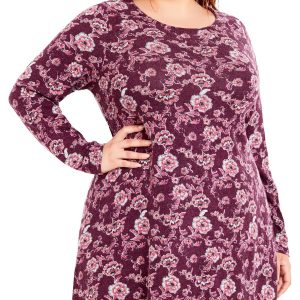 Neckline Top Pullover – Viskose, Damen, runde Form, große Größen