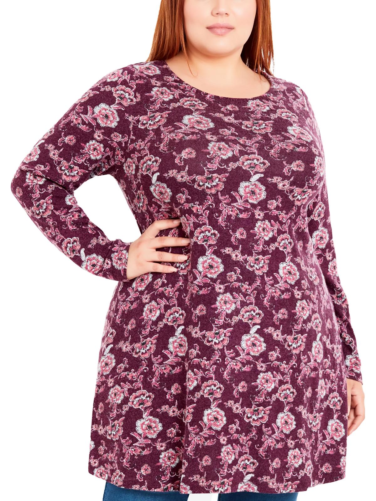 Neckline Top Pullover – Viskose, Damen, runde Form, große Größen