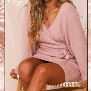 Luxe Strickkleid – Rosa