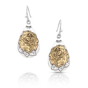 Emerging Rose tropfenförmige Damenohrringe – Silber-/Goldfarben