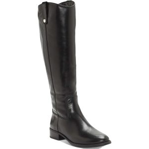 Fawne kniehohe Stiefel – kniehoch, Leder