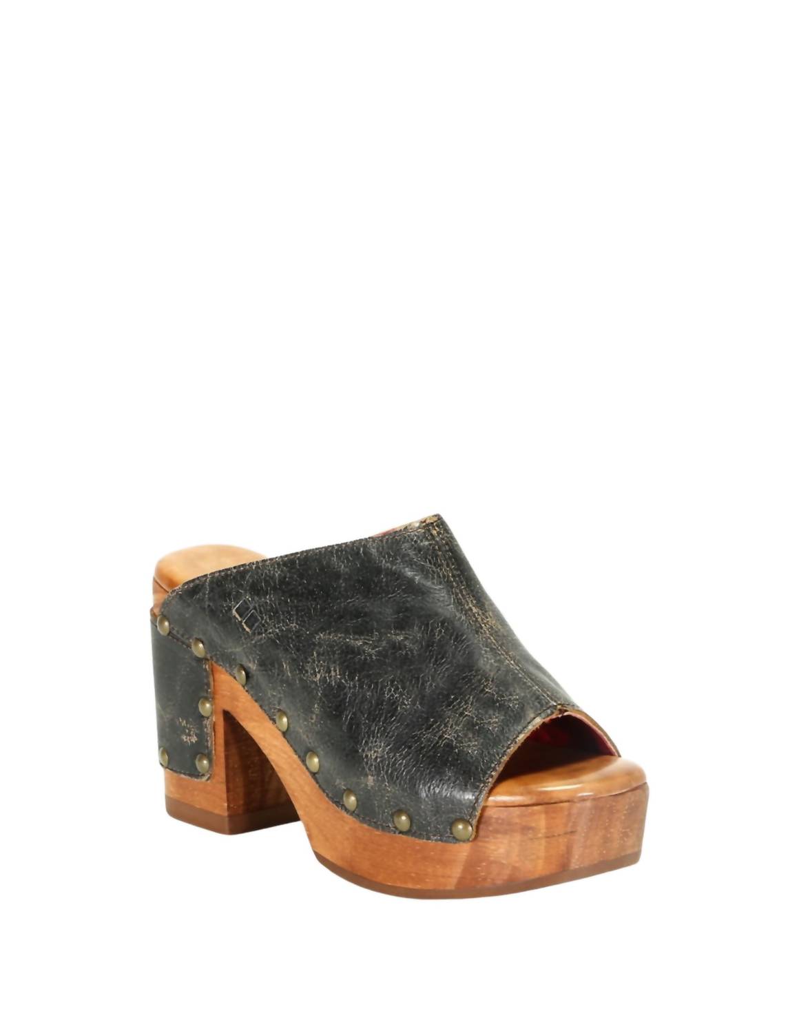 Deva Clogs mit flachem Plateauabsatz – Black Lux