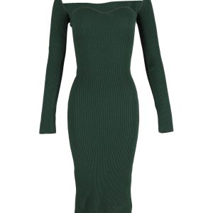 Khaite Beth Rippstrick-Midikleid aus grüner Viskose