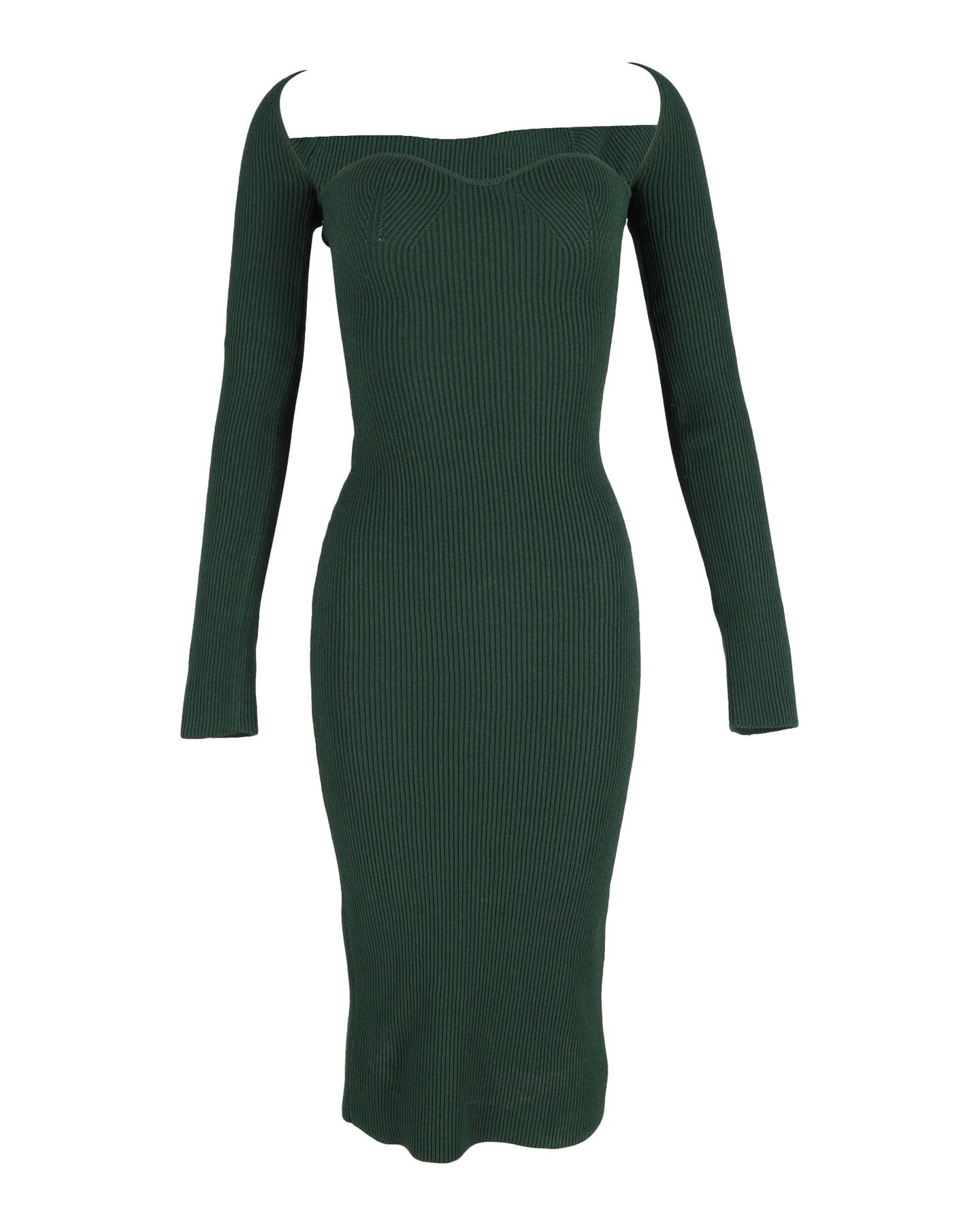 Khaite Beth Rippstrick-Midikleid aus grüner Viskose