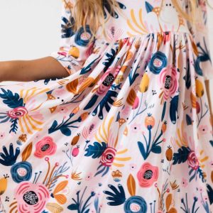 Peony Kleid mit schwingendem Rock – Altrosa
