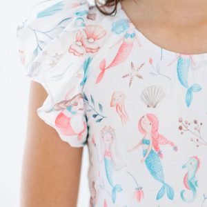 Mermaid Friends Gymnastikbody – kurze Flügelärmel