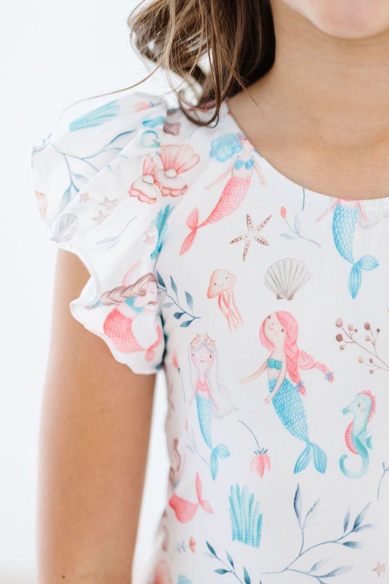 Mermaid Friends Gymnastikbody – kurze Flügelärmel
