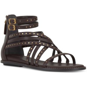 Dirrazo Gladiatorsandalen aus Leder mit Nieten