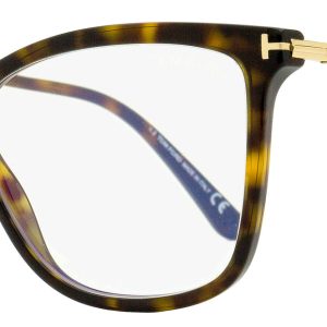 Tom Ford TF5824B 052 Havana/ 56mm Brille – magnetischer Clip-on, Damen, Gold