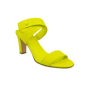 Neon Absatzschuhe – verdrehte Riemen, Gelb