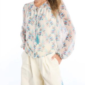 Theadora Bluse – Tropical Leaf