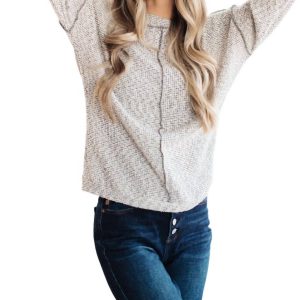 Both Sides Of The Story Top 7732487094332 Pullover – Grau meliert