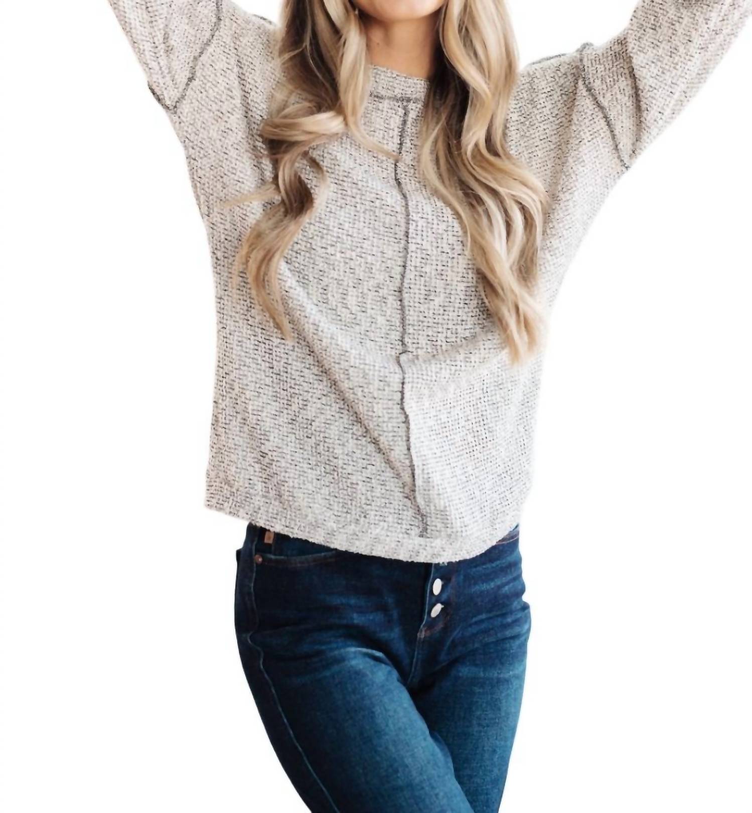 Both Sides Of The Story Top 7732487094332 Pullover – Grau meliert