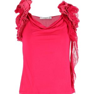 Givenchy Oberteil aus rosa Viskose mit Rüschenärmeln – 7748621664316