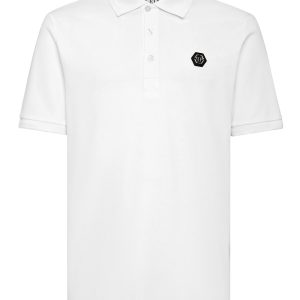 Kurzarm-Poloshirt, schmale Passform, Schlangenmotiv – 7644994601020