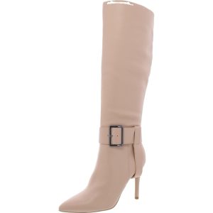 Aiyda kniehohe Stiefel – Kunstleder, Schnalle